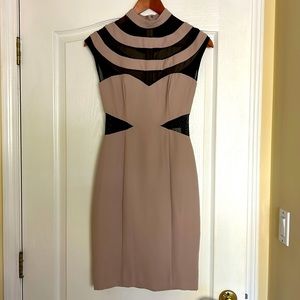 New, Black Halo, Size 0, black and beige dress.